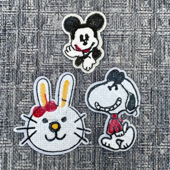 Lot of 3 Patches Iron On Soft Clothes Patches for Craft Kids Jackets Jeans Acces - Picture 9 of 11